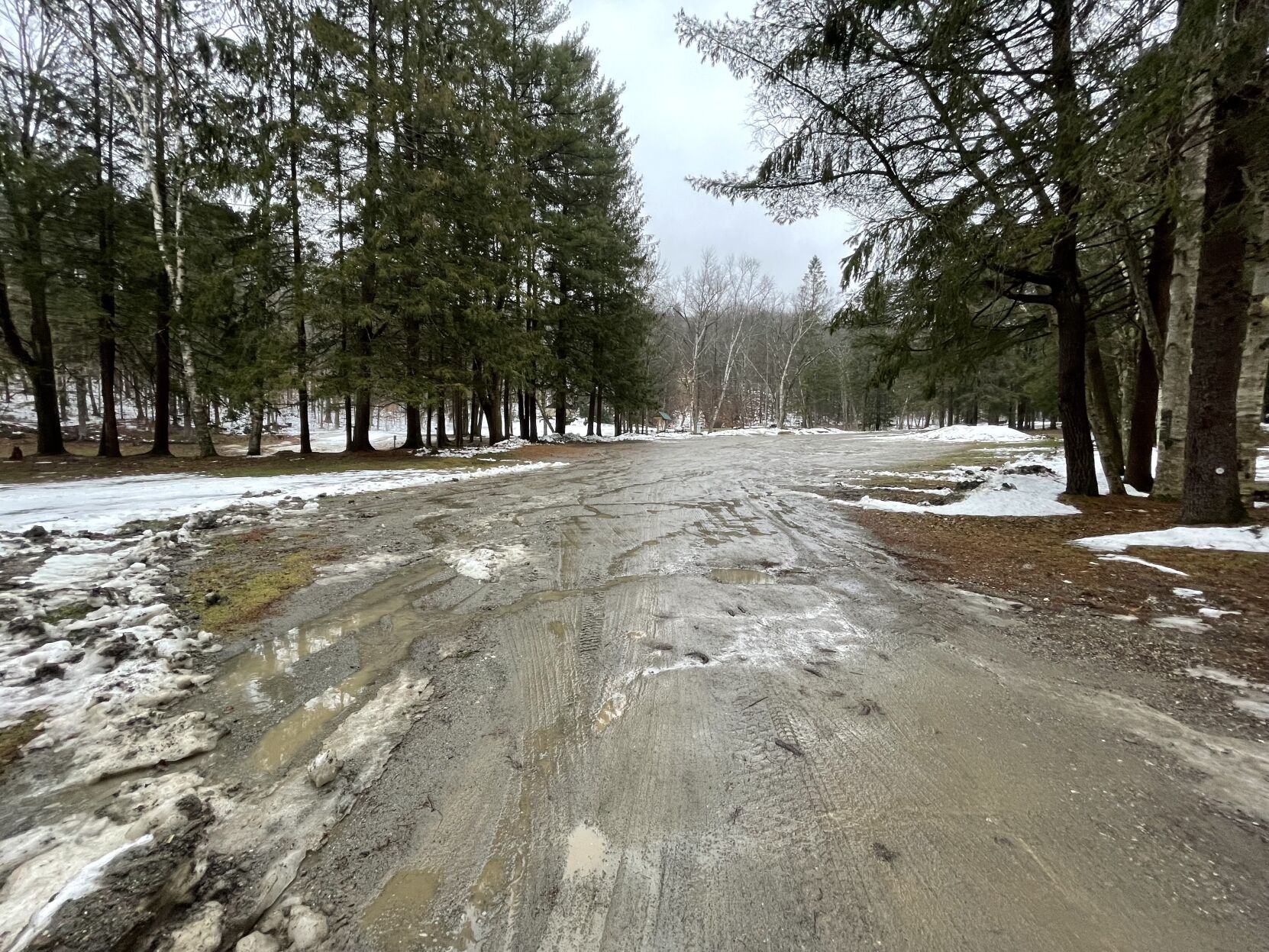 Muddy parking lot